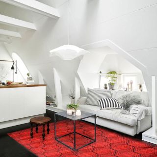 Photo Ambiance - Tapis Rouge Losanges Design 160x230cm ARMONI