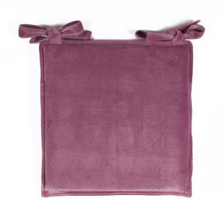 Galette de chaise Arthur velours de coton parme
