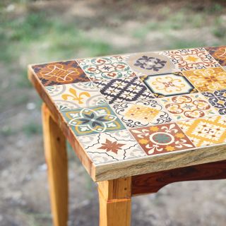 photo ambiance - adhésif repositionnable STICKTILES effet carreaux de ciment terra cotta