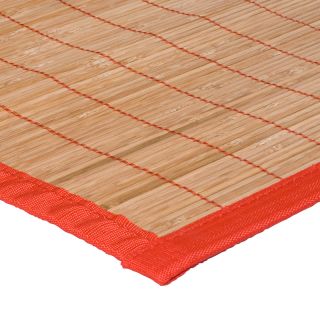 Tapis Bali Bamboo grande taille ganse rouge