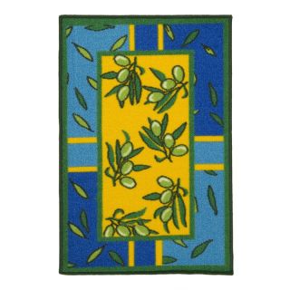 Tapis Bio Line Olives 80x50cm bleu