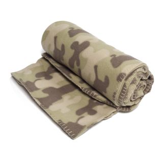 CAMOUFLAGE plaid polaire (130x170cm) kaki (avec sac)