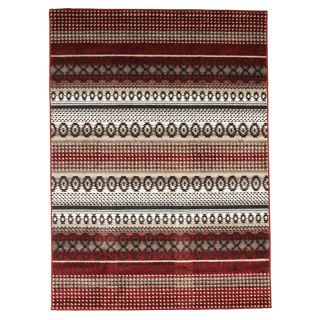 Tapis Casa lignes 133x190cm rouge