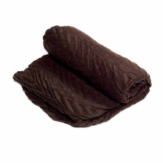 Plaid Chevron 130x170cm chocolat - photo ambiance