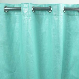 COMETE rideau Coton, lin et lurex 140x250 bleu photo ambiance