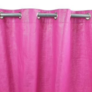 COMETE rideau Coton, lin et lurex 140x250 Fuchsia  photo ambiance