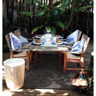 Photo ambiance terrasse tapis Country Floral noir