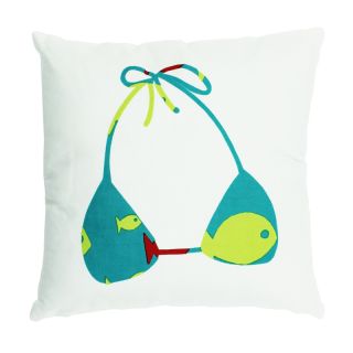 Coussin BLUE LAGON SWIM Blanc Coton (38x38cm) ambiance