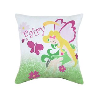 Coussin Fée carré 30x30cm blanc vert