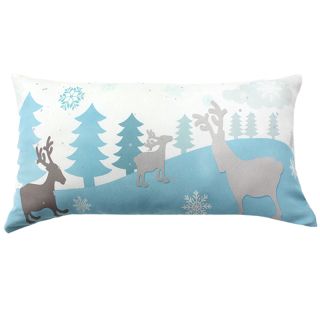 Coussin long neige rennes blanc