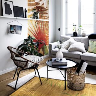 photo ambiance - Tapis Bambou Naturel Motif Végétal CYPRES