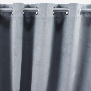 FIRST SUEDE rideau à oeillets suedine (140x250cm) gris 