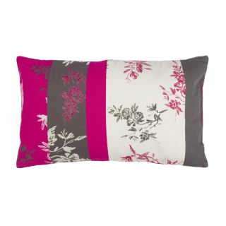 Coussin Flandres Bandes 30x50cm Fuchsia