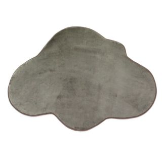 Tapis forme nuage taupe 90x70cm Flanelle