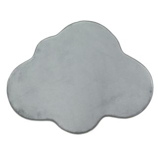 Tapis forme nuage gris clair 90x70cm Flanelle