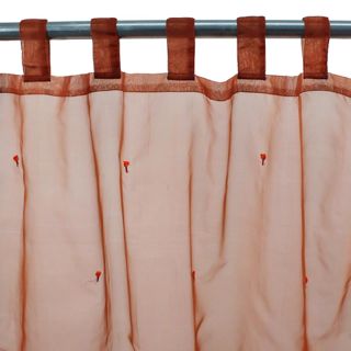 FLEURETTE rideau à pattes (110x250cm) rouille
