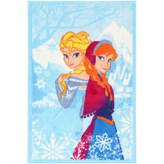 Tapis Disney La Reine des Neiges 140x80cm bleu