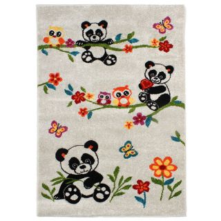 Tapis enfant panda écru