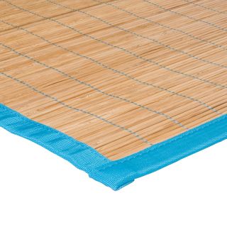 tapis bambou bleu turquoise