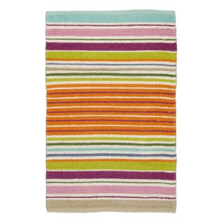 Tapis chenille 55x85cm rayures multicolore