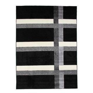 JOY DE LUXE Tapis LIGNES (133x190cm) noir