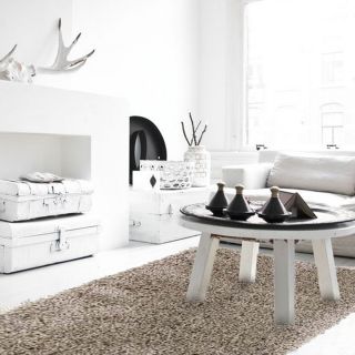 Tapis shaggy taupe 120x170cm LUXUS - photo ambiance
