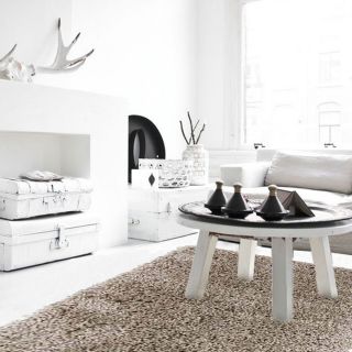 Grand tapis shaggy taupe 160x230cm LUXUS - photo ambiance