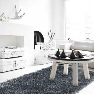 Tapis shaggy gris-bleu 120x170cm LUXUS - photo ambiance