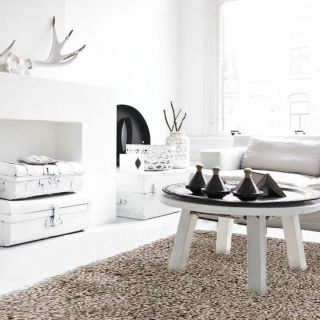 Tapis shaggy taupe 133x190cm LUXUS - photo ambiance