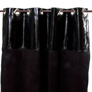 Rideau Martial faux cuir et suedine (140x250cm) Noir