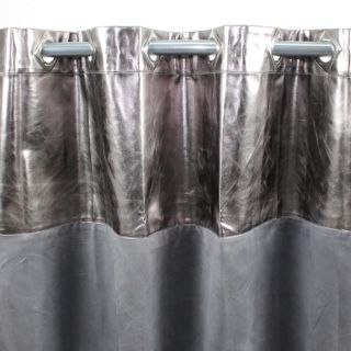 MARTIAL rideau faux cuir et suedine (140x250cm) gris