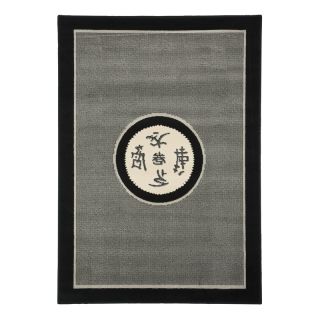 Tapis Massai Chinois rond noir 120x170cm