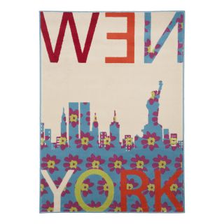 Tapis USA New York 120x170cm écru bleu