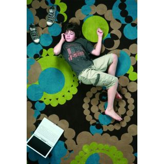 Tapis MASSAI Perles 120x170cm choco/vert-bleu ambiance