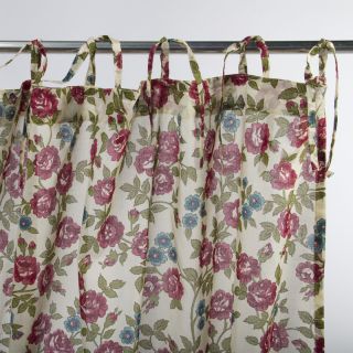 Rideau Maya (110x250cm) 100% coton à motifs florales écru