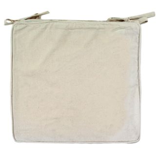 Galette de chaise Mousse écru coton 45x40x6cm