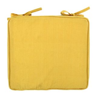 Galette de chaise Mousse jaune coton 45x40x6cm