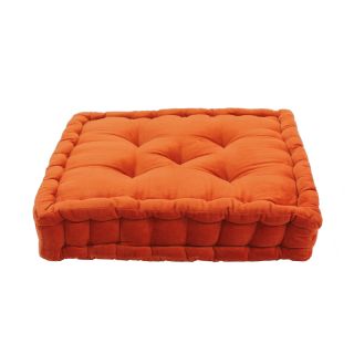 Pouf ARTHUR Orange Coton (40x40x8cm)
