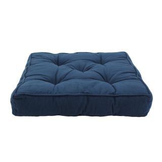 Pouf tapissier HIP HOP Bleu marine Coton (40x40x8cm)