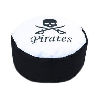 Pouf rond Pirates 40x20cm noir blanc