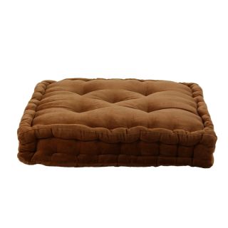 Pouf tapissier Arthur 40x40x8cm chocolat marron