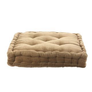Pouf tapissier Arthur 40x40x8cm lin beige