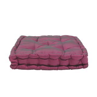 Pouf tapissier WILLIAM Prune (40x40x8cm)
