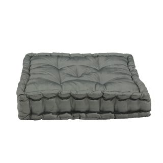 Pouf Tapissier WILLIAM Gris (40x40x8cm)