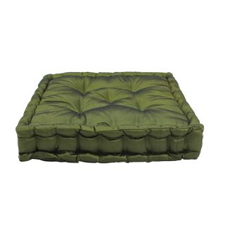 Pouf tapissier WILLIAM Vert (40x40x8cm)