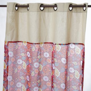 Rideau Vitalia 110x250cm marron motifs fleurs multicolore - ambiance