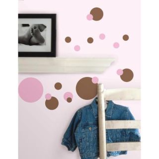 Stickers Pois Roses Marrons ambiance