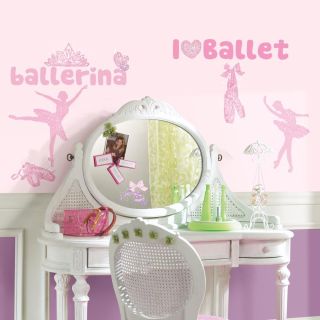 Stickers ballet fille rose ambiance