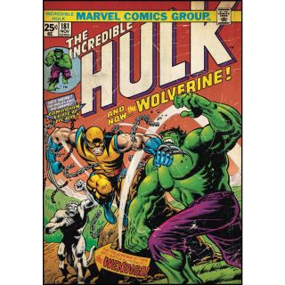 Planche Stickers Marvel Comic Book Cover Hulk Wolverine