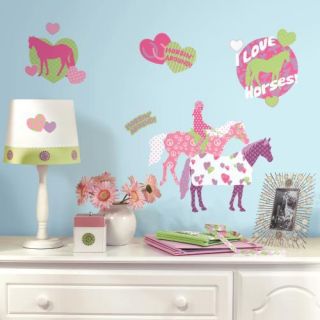 Stickers haut de gamme chevaux fille rose ambiance